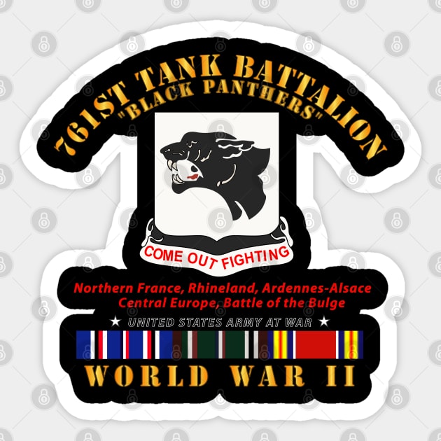 761st Tank Battalion - Black Panthers - WWII  EU SVC Sticker by twix123844